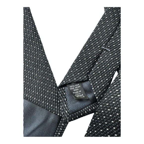 Ermenegildo Zegna Current Black Gray Knit Pure Silk Mens Tie 3.5 Inch NWOT - Picture 5 of 5